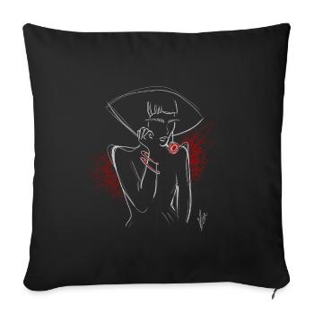 Lady Red - Sofakissen mit Füllung 45 x 45 cm - Schwarz - Vorne