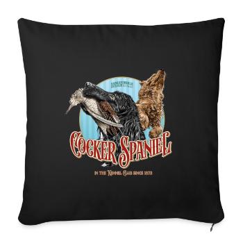 Cocker Spaniel with Woodcock - Sofa pillow with filling 45cm x 45cm - black - Front
