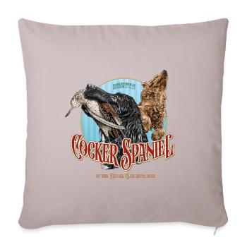 Cocker Spaniel avec bécasse des bois - Coussin et housse de 45 x 45 cm - taupe clair - Devant