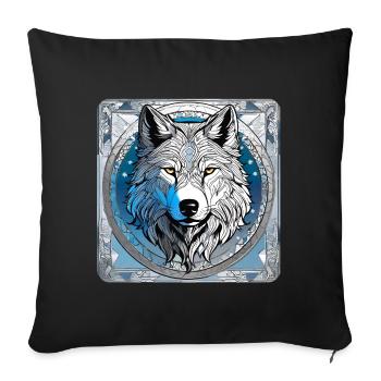 Animal Loup - Coussin et housse de 45 x 45 cm - noir - Devant