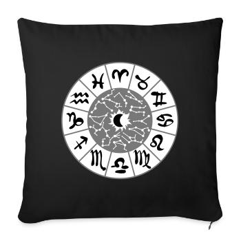 Zodiac Circle - Sofa pillow with filling 45cm x 45cm - black - Front