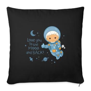 Unser Sandmännchen - Love you to the moon and back - Sofakissen mit Füllung 45 x 45 cm - Schwarz - Vorne