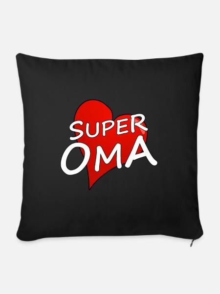 SUPER OMA - Sofakissen mit Füllung 45 x 45 cm - Schwarz