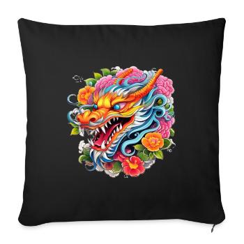Chinesischer Drache - Sofakissen mit Füllung 45 x 45 cm - Schwarz - Vorne