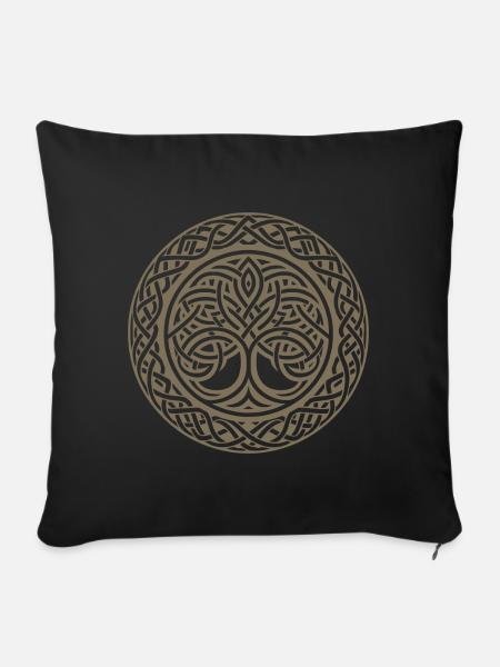 Yggdrasil Lebensbaum Walhalla Wikinger - Sofakissen mit Füllung 45 x 45 cm - Schwarz