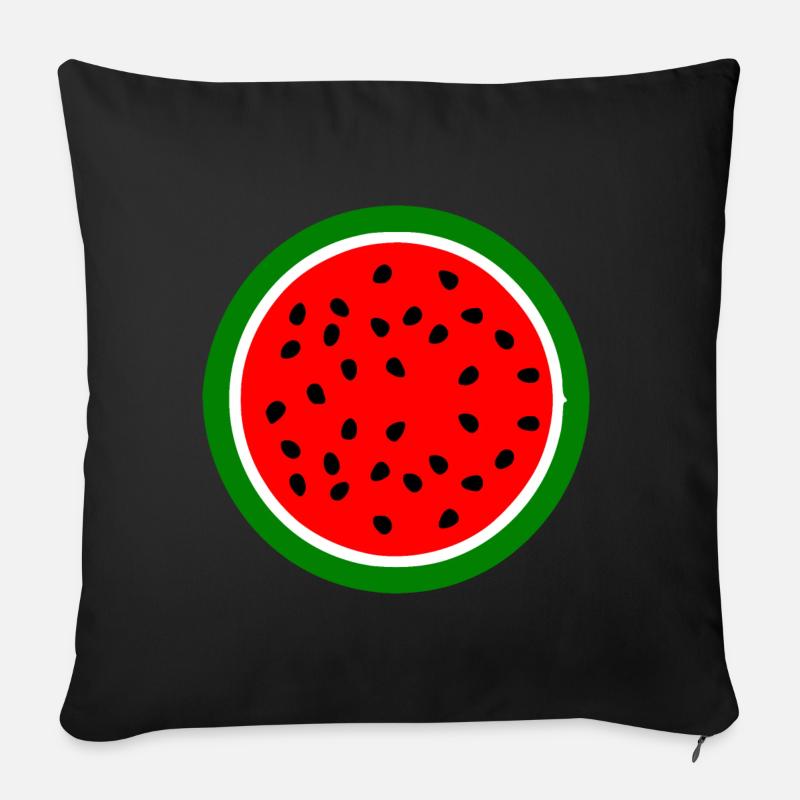 Wassermelone Melone - Sofakissen mit Füllung 45 x 45 cm - Schwarz
