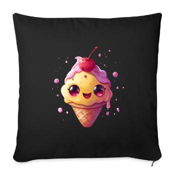 ice creame - Sofa pillow with filling 45cm x 45cm - black - Front