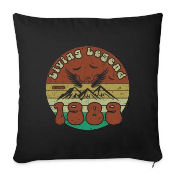 35e anniversaire Légende vivante depuis VIN 1989 - Coussin et housse de 45 x 45 cm - noir - Devant