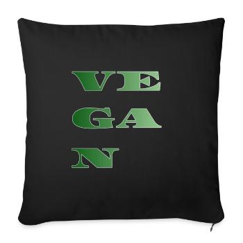 VEGAN - Sofa pillow with filling 45cm x 45cm - black - Front
