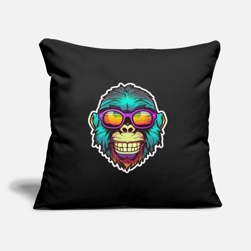 Psychedelic monkey Sofa pillow with filling 45cm x 45cm