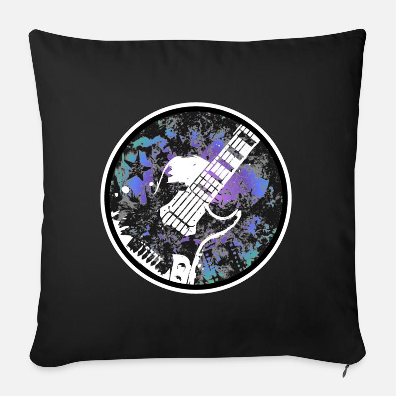Gitarre - Sofakissen mit Füllung 45 x 45 cm - Schwarz