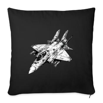 Silver Wings-Flugzeuge - Sofakissen mit Füllung 45 x 45 cm - Schwarz - Vorne