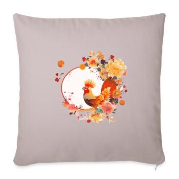 Coq du nouvel an chinois - Coussin et housse de 45 x 45 cm - taupe clair - Devant