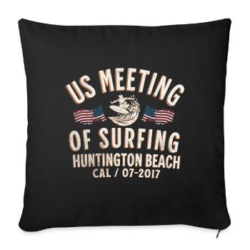 US meeting of surfing Huntington beach 2 - Coussin et housse de 45 x 45 cm - noir - Devant