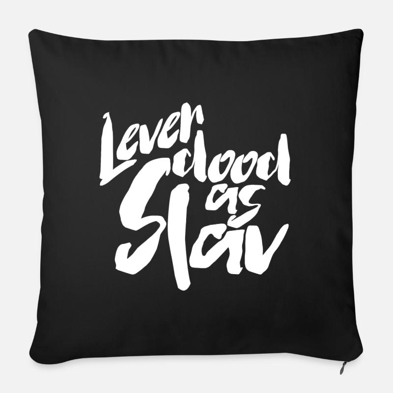 Lever dood comme Slav - Coussin et housse de 45 x 45 cm - noir