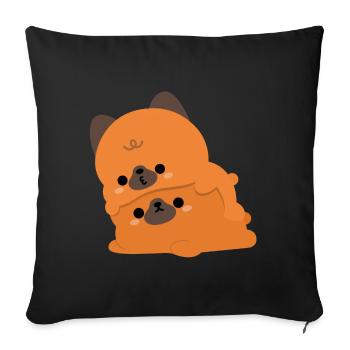 Deutscher Schäferhund-Ehepaar - Sofakissen mit Füllung 45 x 45 cm - Schwarz - Vorne