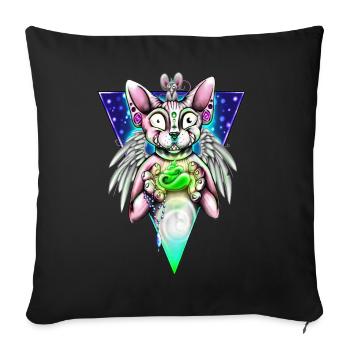 Putain de merde! - Coussin et housse de 45 x 45 cm - noir - Devant