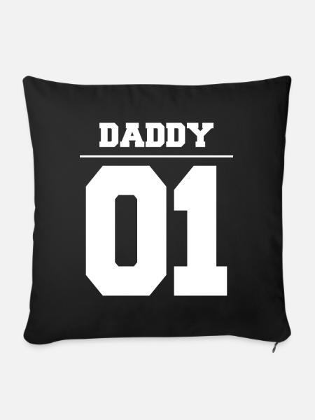 Daddy 01 - Sofakissen mit Füllung 45 x 45 cm - Schwarz