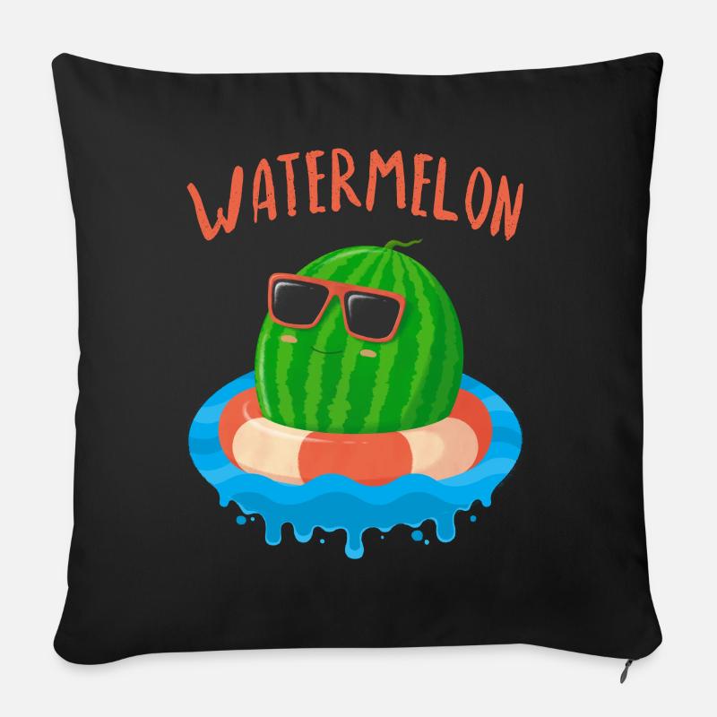 Wassermelone 1 - Sofakissen mit Füllung 45 x 45 cm - Schwarz