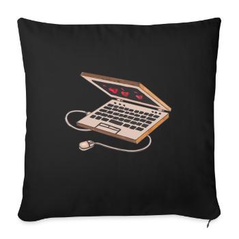 3D Laptop Notebook Computer Mouse PC Keyboard - Sofa pillow with filling 45cm x 45cm - black - Front