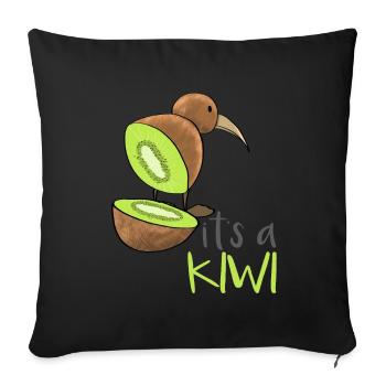 Kiwi fruit kiwi oiseau - Coussin et housse de 45 x 45 cm - noir - Devant