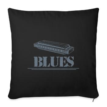 Harmonica Blues - Sofa pillow with filling 45cm x 45cm - black - Front