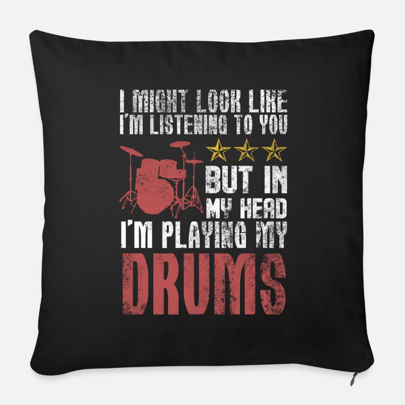 Schlagzeuger Drums Musiker - Sofakissen mit Füllung 45 x 45 cm - Schwarz
