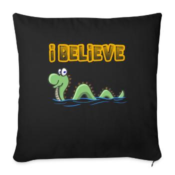 I Believe In Nessie Loch Ness - Sofakissen mit Füllung 45 x 45 cm - Schwarz - Vorne