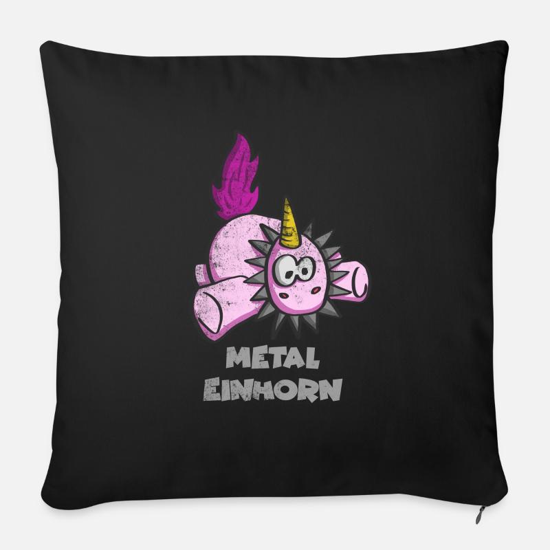 Einhorn Metal - Coussin et housse de 45 x 45 cm - noir