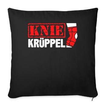 Kreuzband Knie Sportverletzung Krücken Geschenk - Sofakissen mit Füllung 45 x 45 cm - Schwarz - Vorne