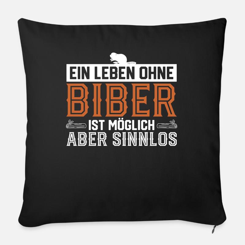 Baumstamm Nagetier Biber Castoridae Geschenk - Sofakissen mit Füllung 45 x 45 cm - Schwarz