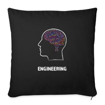 Kluges Köpfchen Ingenieur - Sofakissen mit Füllung 45 x 45 cm - Schwarz - Vorne