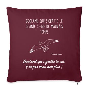 Proverbe breton 1 - Coussin et housse de 45 x 45 cm - bordeaux - Devant