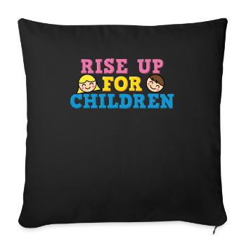 Aufstehen für Kinder / Kinderrechte - Sofakissen mit Füllung 45 x 45 cm - Schwarz - Vorne
