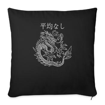 Japonais E-Girl & E-Boy Streetwear Dragon des années 90 - Coussin et housse de 45 x 45 cm - noir - Devant