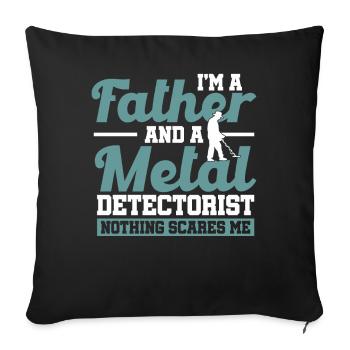 Metal seeker Sondler treasure hunter - Sofa pillow with filling 45cm x 45cm - black - Front