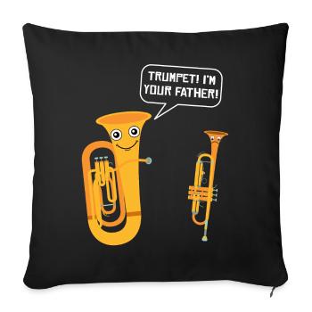 Tuba wind instrument Tubist trumpet brass band - Sofa pillow with filling 45cm x 45cm - black - Front