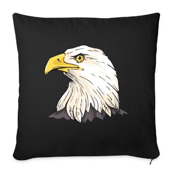 Aigle Fauconnier Chasse à tête blanche Fauconneur - Coussin et housse de 45 x 45 cm - noir - Devant