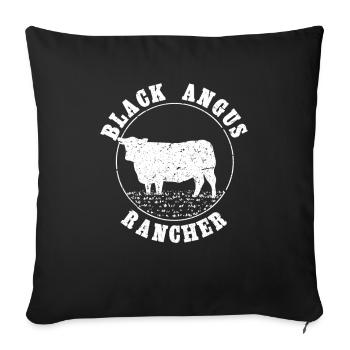 Black Angus Rancher / Cow, Farmer - Sofa pillow with filling 45cm x 45cm - black - Front
