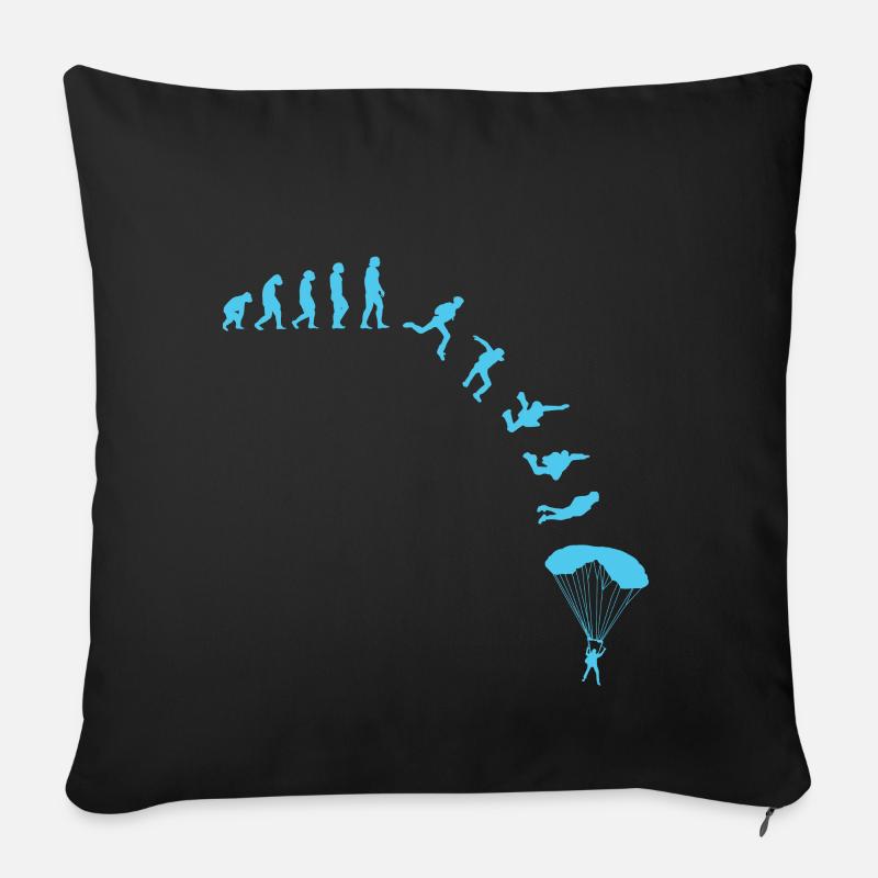 Skydiver Evolution Fallschirmspringer - Sofakissen mit Füllung 45 x 45 cm - Schwarz