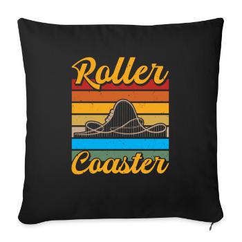 Scooter Coaster, Montagnes russes, Parc d’attractions, Joy - Coussin et housse de 45 x 45 cm - noir - Devant