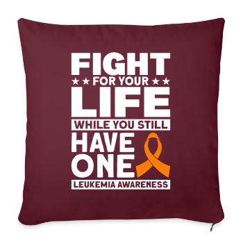 Patient Leukämie Geschenk - Sofakissen mit Füllung 45 x 45 cm - Burgunderrot - Vorne
