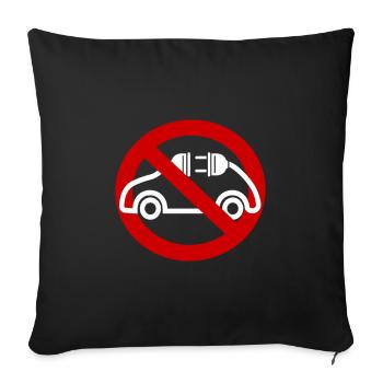 Anti voiture électrique contre voiture électrique avec électricité - Coussin et housse de 45 x 45 cm - noir - Devant