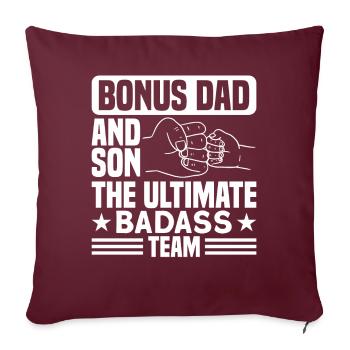 Beau-père Bonus Papa Bonus Père Cadeau - Coussin et housse de 45 x 45 cm - bordeaux - Devant