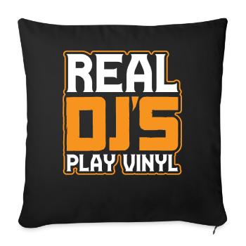 Real DJ's play vinyl, record - Sofa pillow with filling 45cm x 45cm - black - Front