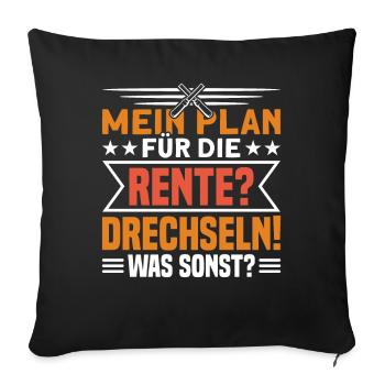 Drechsler Drechseln Handwerker - Sofakissen mit Füllung 45 x 45 cm - Schwarz - Vorne