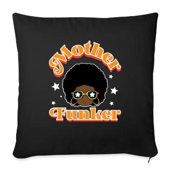 Motherfunker / Funk Music,Funky - Sofa pillow with filling 45cm x 45cm - black - Front