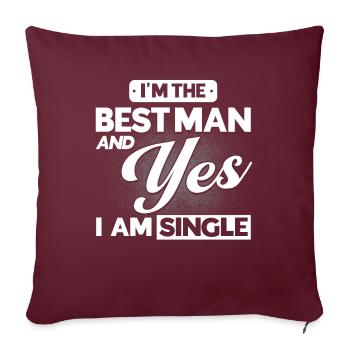 Best man wedding marriage - Sofa pillow with filling 45cm x 45cm - burgundy - Front
