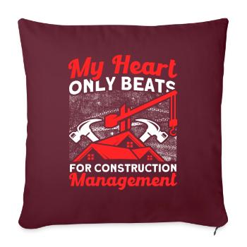 My Heart Foreman Directeur de la construction Projet de construction - Coussin et housse de 45 x 45 cm - bordeaux - Devant