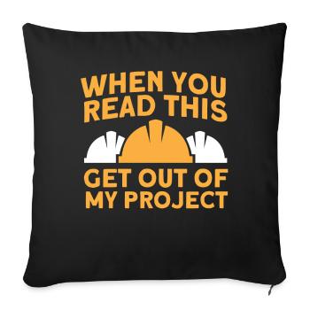 Contremaître de projet Gestionnaire de construction Projet de construction - Coussin et housse de 45 x 45 cm - noir - Devant